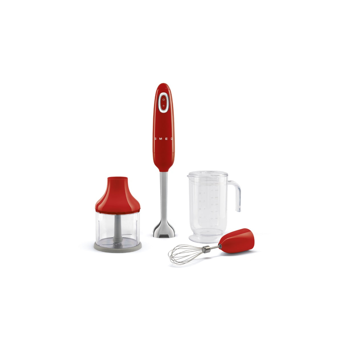 SMEG HAND BLENDER WITH ACCESORIES 50�STYLE BLUE RED HBF03RDEU